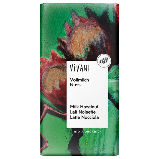 Vivani Ekologisk Mjölkchoklad med Hackade Hasselnötter, 100 g