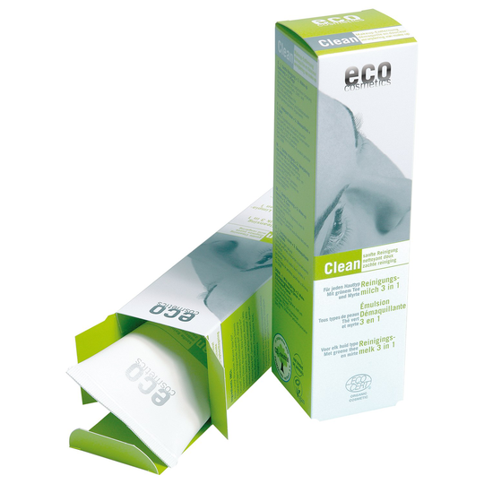 Eco Cosmetics Rengöringsmjölk 3 i 1 Grönt te & Myrten, 125 ml