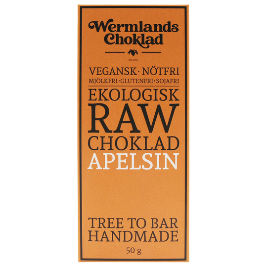 WermlandsChoklad Ekologisk Rawchoklad Apelsin 73%, 50 g