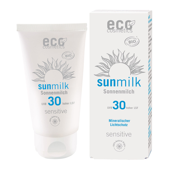 Eco Cosmetics Ekologisk Sunmilk Sensitive högt skydd SPF 30, 75 ml