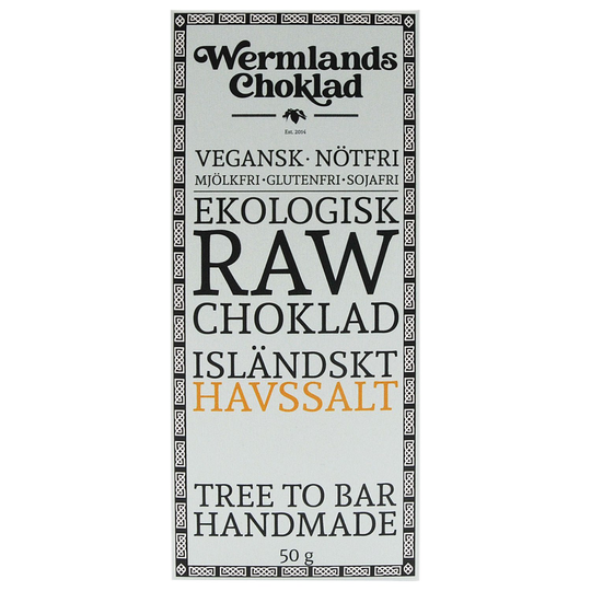 WermlandsChoklad Ekologisk Rawchoklad Isländskt havssalt 73%, 50 g