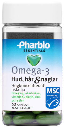 Pharbio Essentials Omega-3 Hud, hår & naglar 60 st