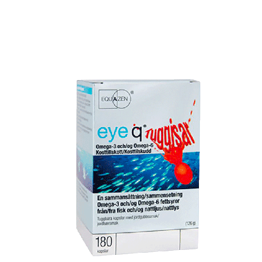 Eye Q Chews Tuggisar, Jordgubb, 180 kapslar