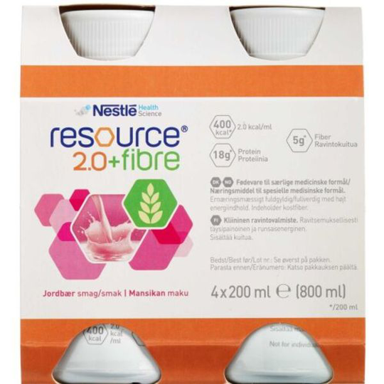Resource 2.0+FIBRE Jordgubb 4 x 200 ml