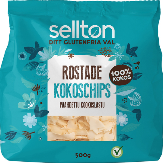 Sellton Kokoschips Rostade 500 g