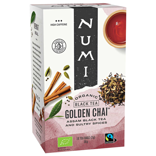 Numi Organic Tea Golden Chai, 18 påsar