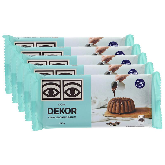 Fazer Ögon Blockchoklad Dekor Mörk 5-pack