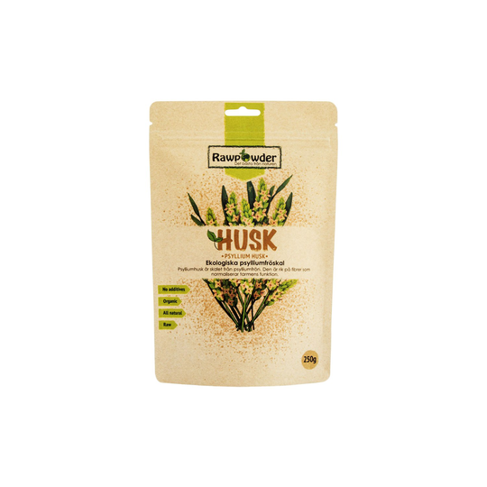 Rawpowder Ekologiska Psylliumfröskal (Husk), 250 g