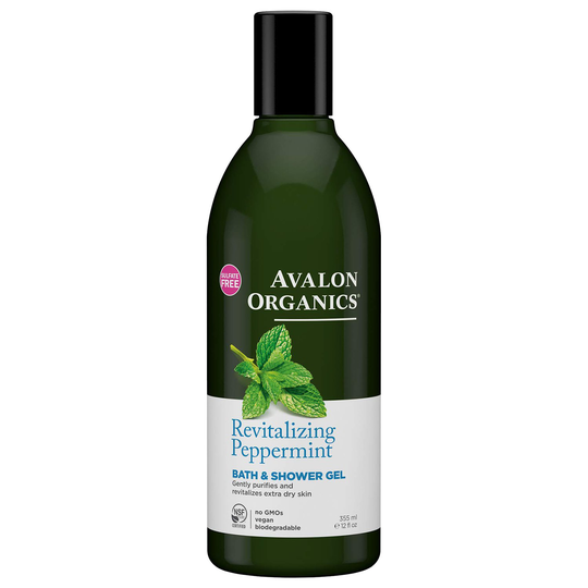 Avalon Organics Revitalizing Peppermint Bath & Shower Gel, 355 ml