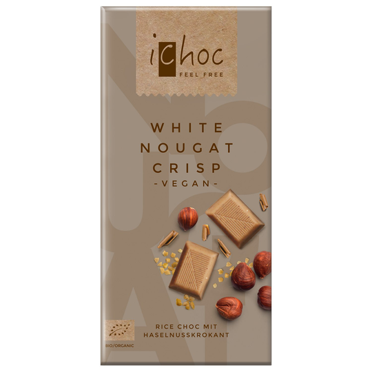 iChoc Chokladkaka Vit Nougatkrisp, 80 g