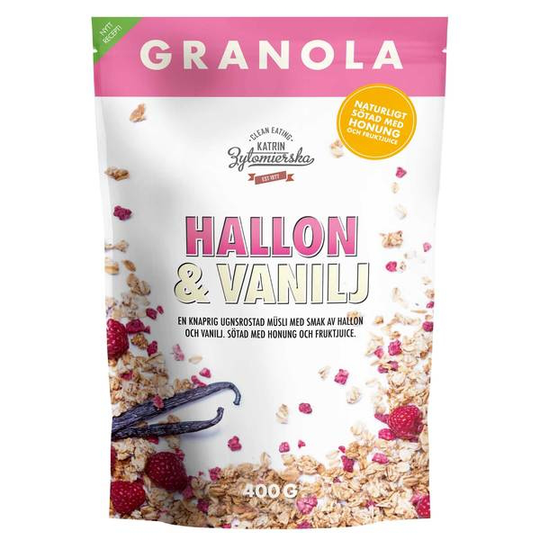 Clean Eating Granola Hallon & Vanilj 400 g