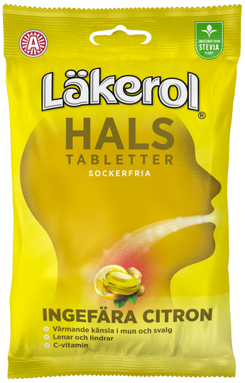 Läkerol Hals Ingefära Citron 65 g