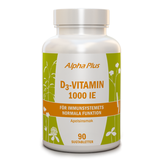 Alpha Plus D3-vitamin 1000 IE 90 tuggtabletter