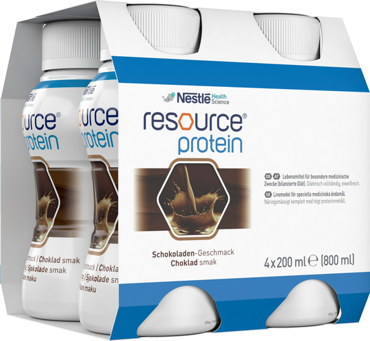 Resource Protein, choklad, drickfärdigt kosttillägg 4 x 200 milliliter