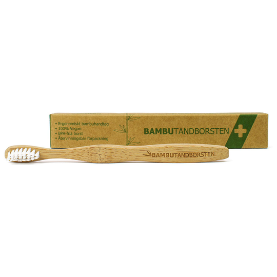 Bambutandborsten Ergonomisk Barntandborste i bambu - Mjuk