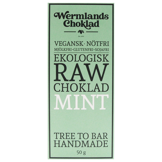 WermlandsChoklad Ekologisk Rawchoklad Mint 73%, 50 g