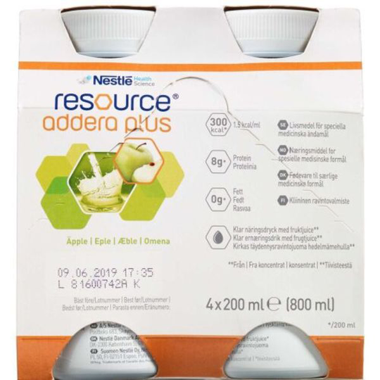 Resource Addera Plus Äpple 4 x 200 ml