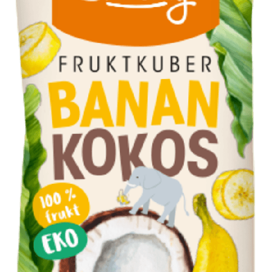 Smiling Fruktkuber Banan/kokos Eko 30 g