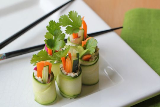 Raw Zucchini Sushi Rolls